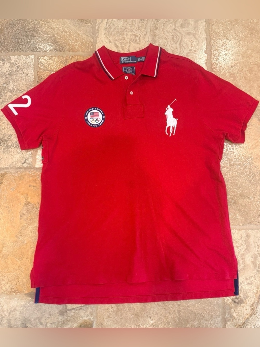 Polo by Ralph Lauren Red Short-Sleeve Polo with White Pony